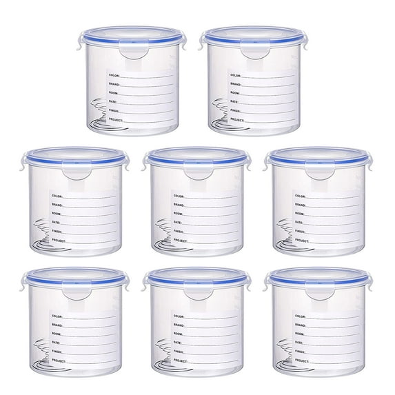 8Pcs Paint Cups Storage Cups with Lid & Mixing Tool Paint Storage Container for Repainting Leftover Paint