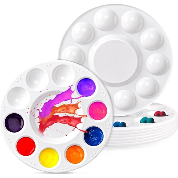 8Pcs Paint Tray Palettes, Plastic Paint Pallets, Watercolor Palette Painting Tray for Painting Party, DIY Craft and Art Painting