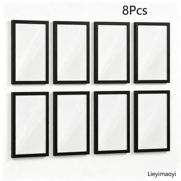 8Pcs Painting Frames Magnetic Diamond Art Frames Self Adhesive Frames for Painting Pictures 14 x10In Room Wall Window Door Decor Accessories, Black
