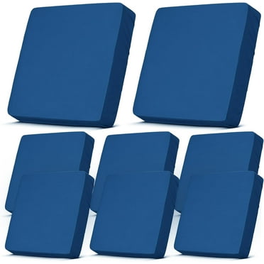 8Pcs Patio Stretch Sofa Cushion Cover Outdoor Cushion Cover Replacement Patio Furniture Protector Sofa slipcover Soft Flexibility with Elastic Bottom(Blue Waterproof)