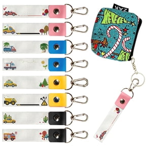 8Pcs Personalized Name Hooks 5.1x0.8 Inch Vehicle Theme Backpack Name Construction Truck Labels Fire Truck PU Leather & Cotton Name