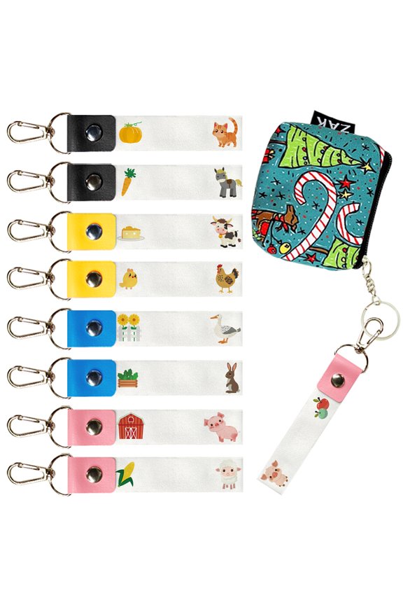 8Pcs Personalized Name Tags Hooks 5.1x0.8 Inch Animals Theme Backpack Name Tags Horse Labels Leather Cotton Name Tags Egg Rabbit Name Tags