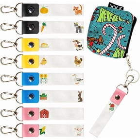8Pcs Personalized Name Tags Hooks 5.1x0.8 Inch Animals Theme Backpack Name Tags Horse Labels PU Leather Cotton Name Tags Egg Rabbit Name Tags for Luggage Backpacks Water Bottles Colorful