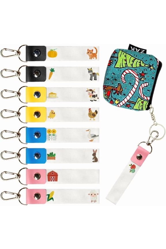8Pcs Personalized Name Tags Hooks 5.1x0.8 Inch Animals Theme Backpack Name Tags Horse Labels PU Leather Cotton Name Tags Egg Rabbit Name Tags for Luggage Backpacks Water Bottles Colorful
