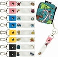 thumbnail image 1 of 8Pcs Personalized Name Tags Hooks 5.1x0.8 Inch Monster Theme Backpack Name Tags Rocket Rainbow Labels PU Leather & Cotton Name Tags House Words Name Tags, 1 of 6
