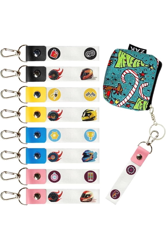 8Pcs Personalized Name Tags Hooks 5.1x0.8 Inch Monster Truck Theme Backpack Name Tags Helmet Labels PU Leather Cotton Name Tags Steering Wheel Name Tags for Backpacks Water Bottles diy