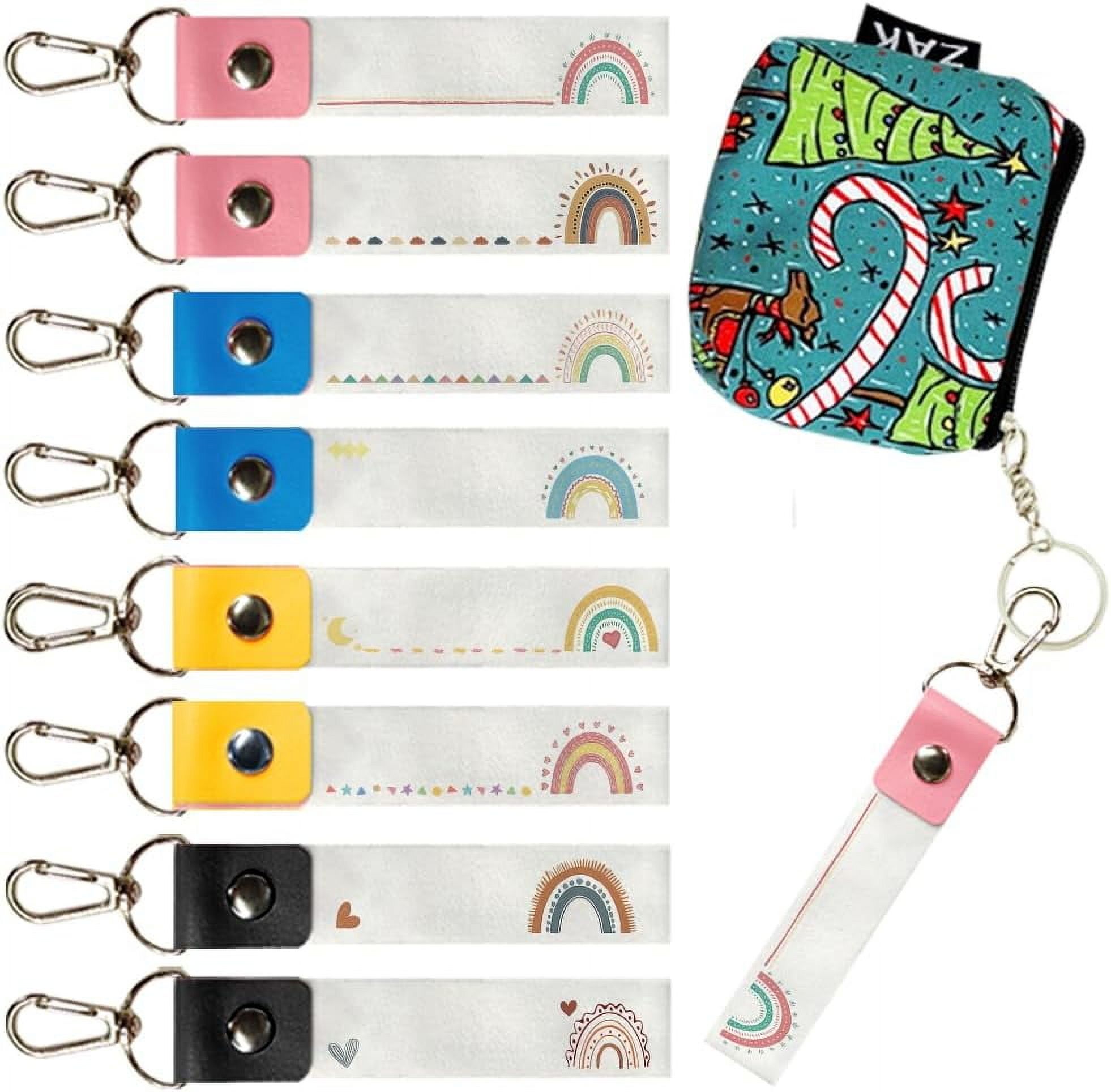 8Pcs Personalized Name Tags Hooks 5.1x0.8 Inch Rainbow ID Tags Backpack ...