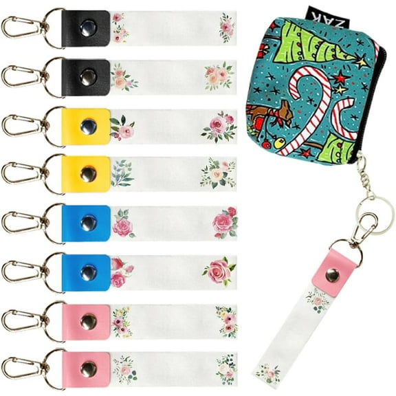 8Pcs Personalized Name Tags Hooks 5.1x0.8 Inch Rose Theme Backpack Name Tags Flower Labels PU Leather & Cotton Name Tags Plant Name Tags for Backpacks Water Bottles