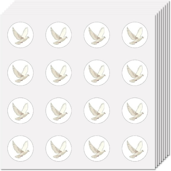 8Pcs Pigeon Circle Decals Bulk Round Dot Stickers Self Adhesive Cartoon Labels Waterproof Plastic Dot Tags Removable Pattern Marking for Home Office Plan Remind Supplies 0.98In for DIY