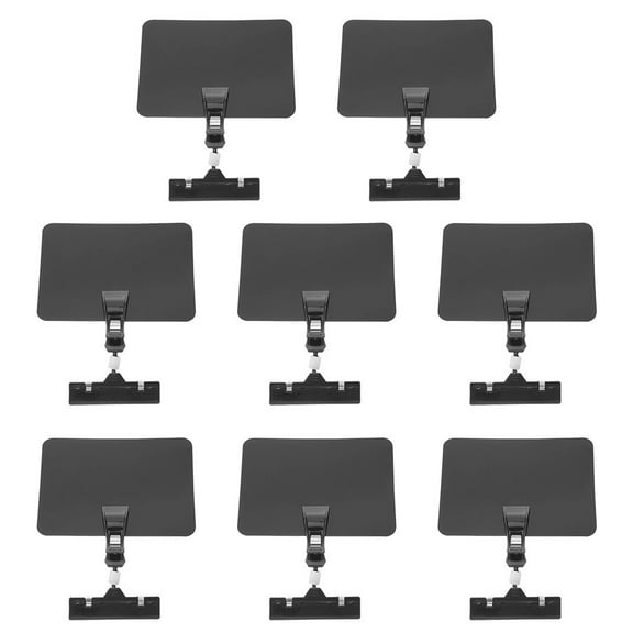 8Pcs Plastic Chalkboard Sign with Clips, Rectangle Double Sided Blackboard Clips, Message Board Food Labels for Party Farm Restaurant