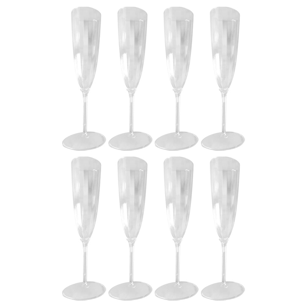 8Pcs Plastic Champagne Flutes Plastic Champagne Glasses Disposable