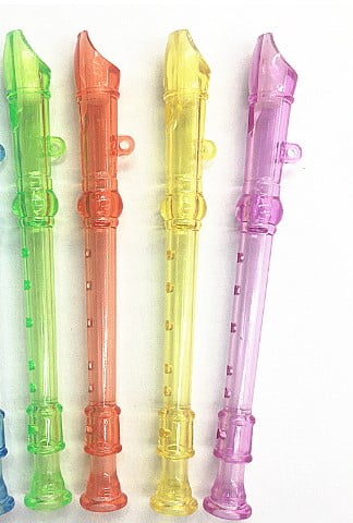 8pcs Plastic Clarinet 6-hole Transparent Small Flutes Training Props 