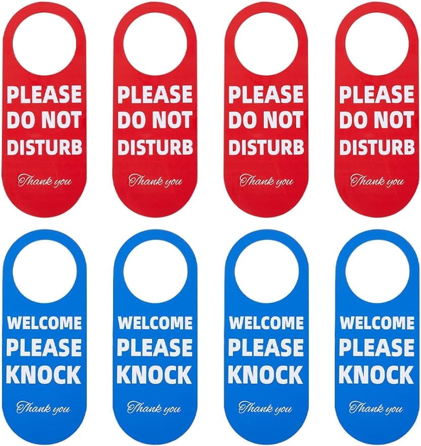 8Pcs Plastic Door Knob Hangers Signs Please Do Not Disturb PVC Door