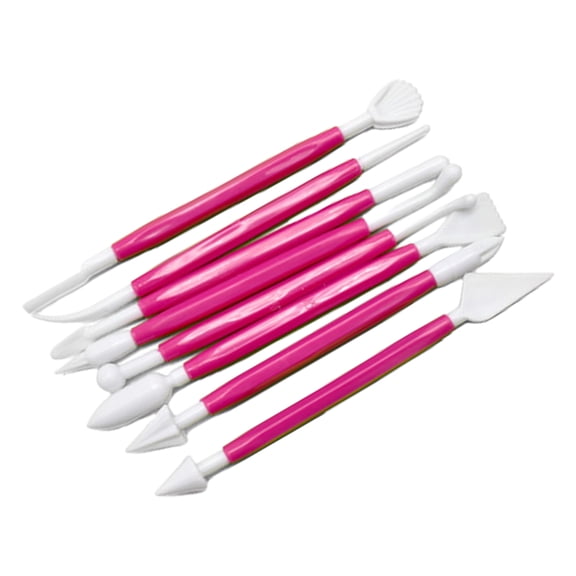 8Pcs Plastic Fondant Sculpture Pen Cake Decorating Tool Double Ended Sculpting Tool for Cake Flower Sculpture Pottery
