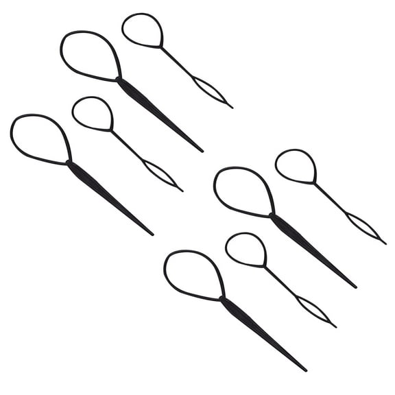 8Pcs Plastic Topsy Hair Braid Ponytail Maker Clip Tools Pull Hair Needle Ponytail Pigtails Updo Styling Maker Hairstyle Tool Hairdressing Accessories (Black)