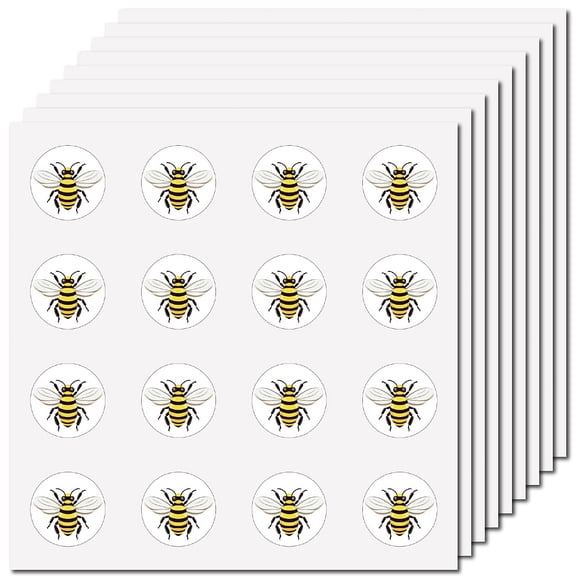 8Pcs Plastic Waterproof Self-Adhesive Picture Stickers Round Dot Cartoon Decals for s Art Craft Bees 150x150mm Sticker: 25mm 8 pcs/set DIY