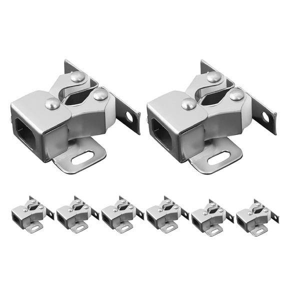 8Pcs Plated Silver Double Wheel Spring Latch Cabinet Door Replacement Parts Durable Low Profile Roller Catch