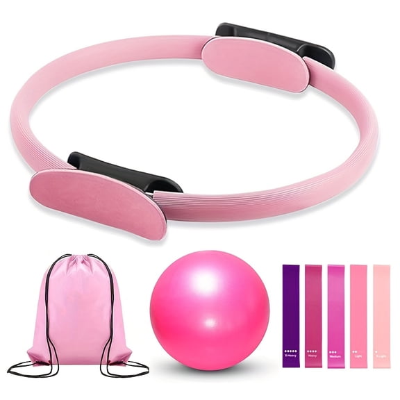 8Pcs Premium Yoga Pilates Ring Set, TPE Non-Slip Exercise Rings, Home Fitness Equipment for Strength Flexibility Shaping, Ideal Holiday Gifts for Women