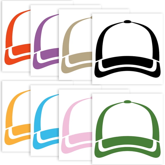 8Pcs Printed PVC Hat Template Mixed Color 250x250x0.3mm