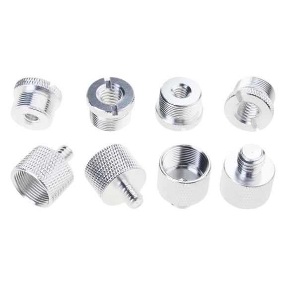 8Pcs Professional Microphone Stand Thread Adapter 5/8 to 1/4 to 3/8 Screw for Microphones Microphone Clip