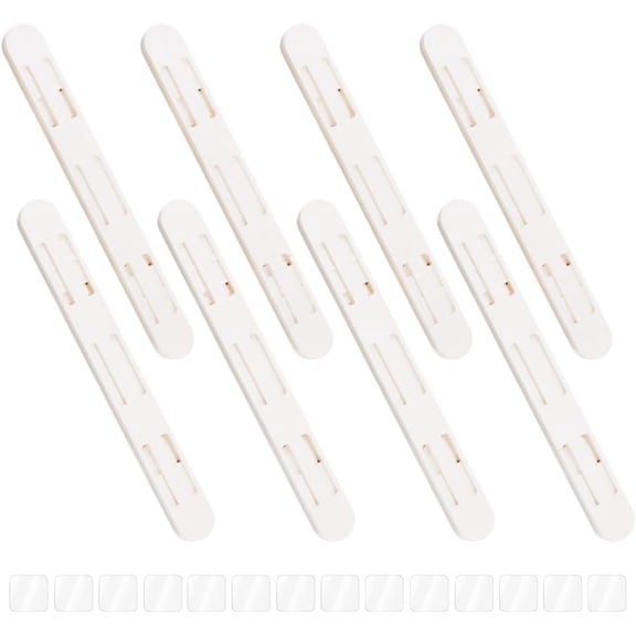 8Pcs Pull Out Rail for Baskets or Bins Cabinets Adhesive Sliders Plastic Drawer Rails Side Mounted Tracks Guides Kit White Drawer Slides