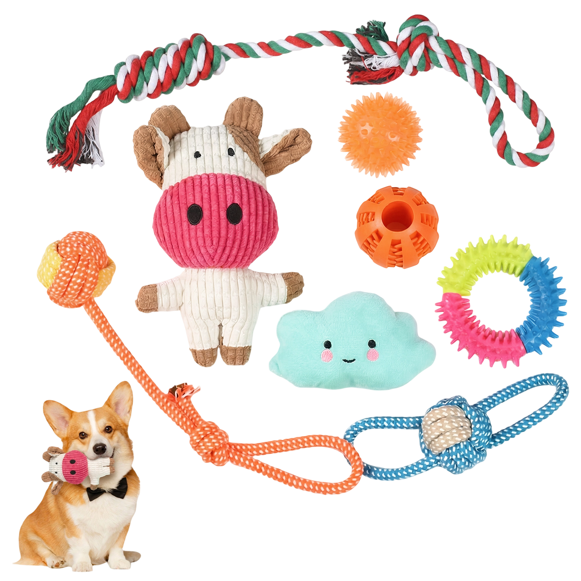 Harry Barker Durable All-Natural Rubber Crinkle Stick Dog Toy