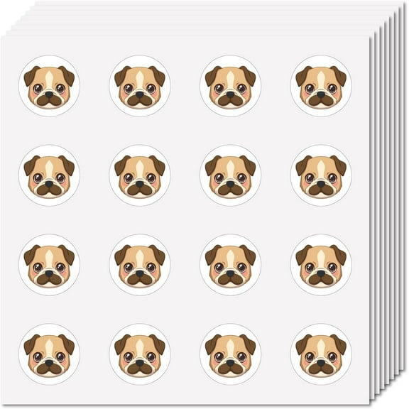 8Pcs Puppy Round Cartoon Decals Circle Bulk Stickers Marking Waterproof Plastic Dot Labels Circle Sticky Dots Decoration Crafting Scrapbook