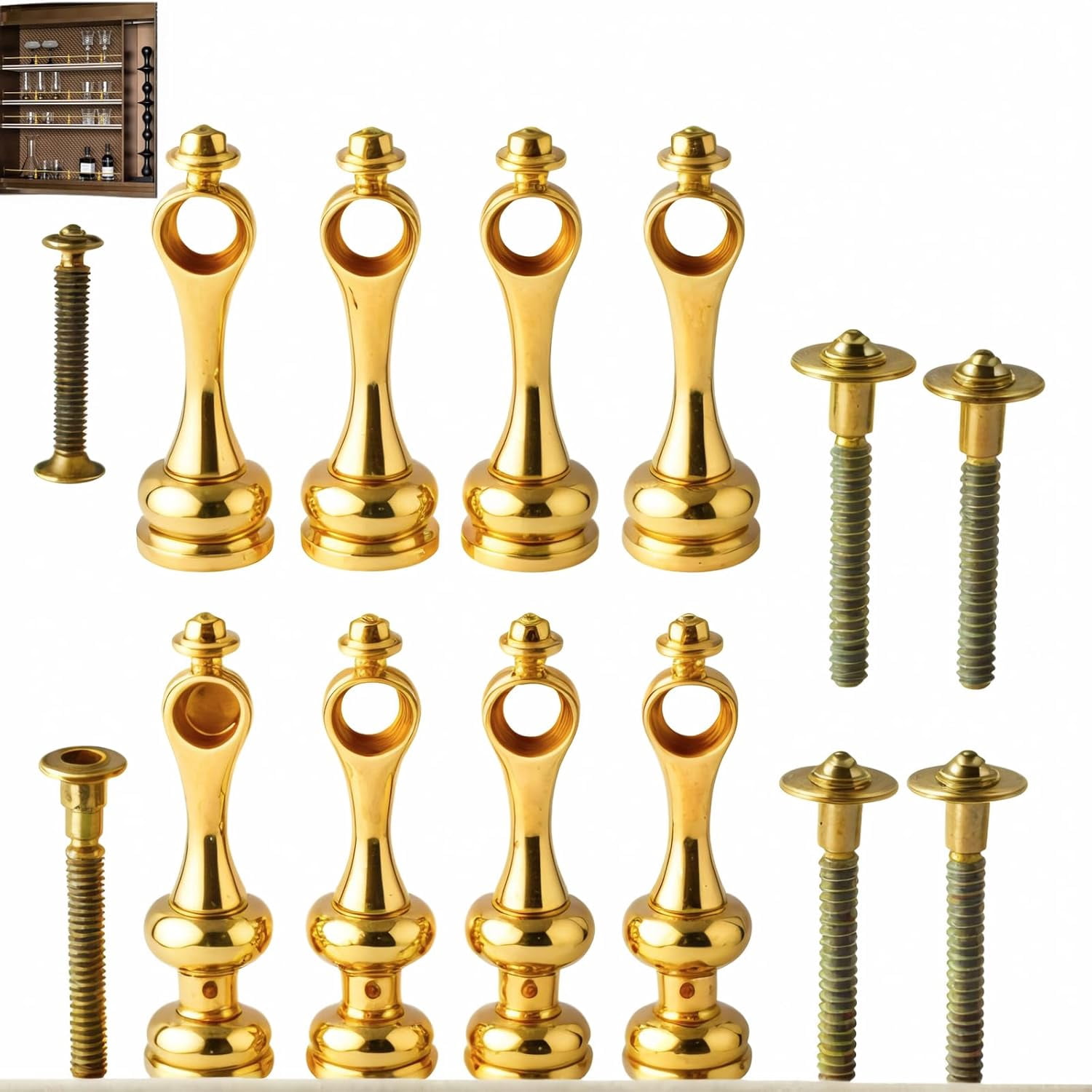 8Pcs Railing Bracket Spindles, Gallery Rails for Shelves Furniture ...
