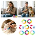 thumbnail image 1 of 8Pcs Rainbow Pom Pom Dog Collar, Soft Elastic Pet Necklace With Plush Balls, Cute Neckwear For Small Dogs And Cats, Photo Props Party Decor, 1 of 7