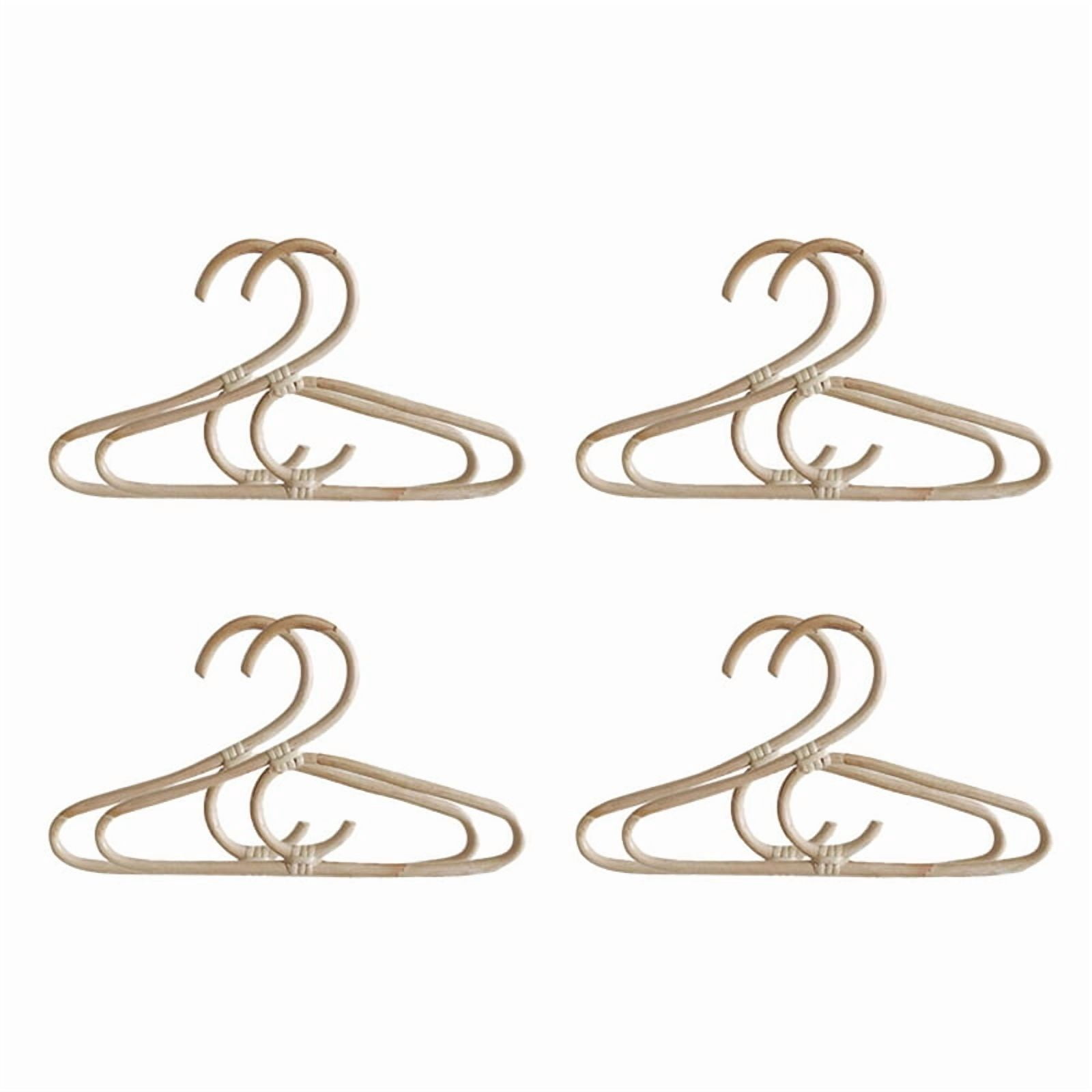 8Pcs Rattan Clothes Hanger Nordic Style Kids Garments Organizer Rack Children Hanger Kids Room Decor Hangers for Clothes