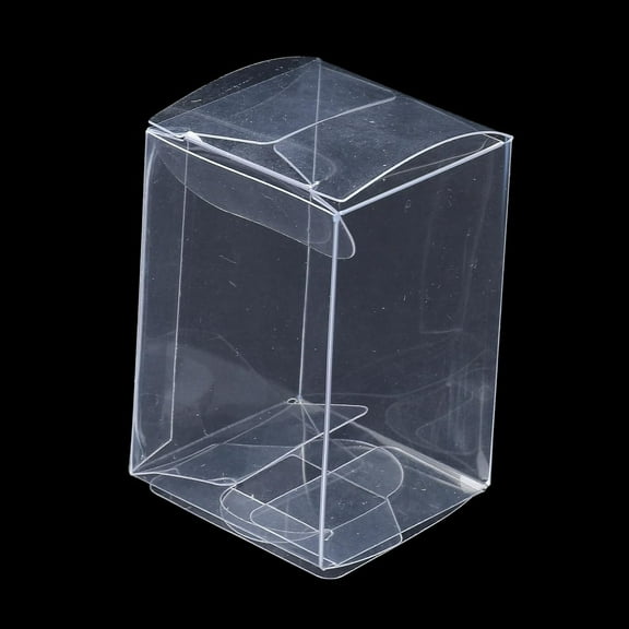 8Pcs Rectangle Transparent Plastic PVC Box Gift Packaging Waterproof Folding Box Clear 4x4x6cm