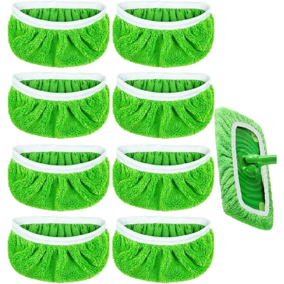 8Pcs Reusable Mop Pads Compatible with Swwiffer Sweper Mop,Wet Pads Refills Dry Pads,Wet Mopping Cloth Refills for Hardwood Floor Cleaning