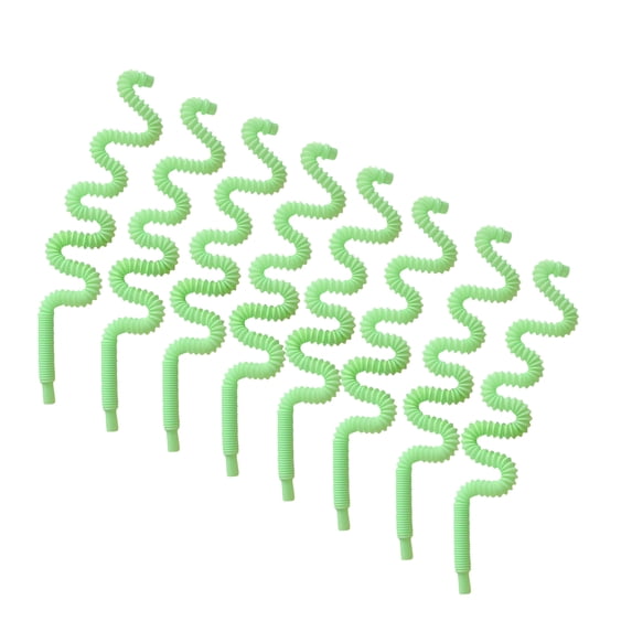 8Pcs Reusable Straws, Flexible Curved Drinking Tubes, Colorful Juice/Milk Accessories for Party(Green)