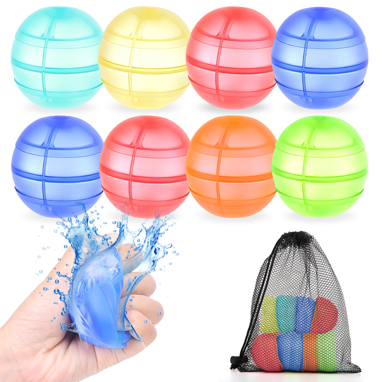 QTOCIO 600 Pcs Ballons Remplis d'Eau Ballons Remplis d'Eau Batailles d'Eau Bombes d'Eau Ballons Remplis d'Eau Rapides Sacs Complémentaires en Gros Jouets