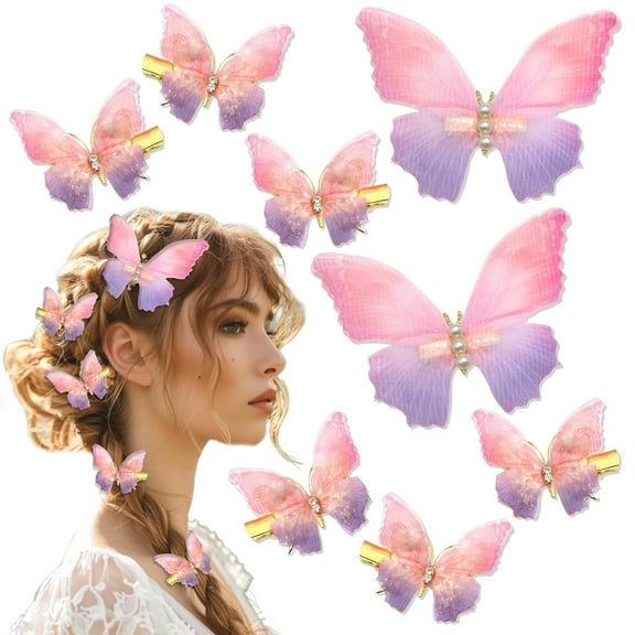 8Pcs Rhinestone Butterfly Hair Clips for Women Moving Wings Butterfly Hair Barrettes Glitter Clips Kawaii Butterfly Claw Clips Hair Accessories for Teens Girls