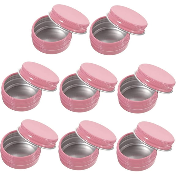 8Pcs Round Aluminum Boxes for Lip Balm Creams and Candles Small Storage Cans with Screw Top Lid for Craft Supplies and Makeup