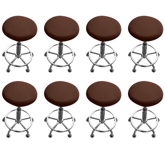 8Pcs Round Bar Stool Covers Polyester Round Seat Cover with Elastic Edge High Stretchy Round Stool Slipcovers Circle Stool Cover Round Seat Protective Cover for Barbershops Beauty Salons Bars