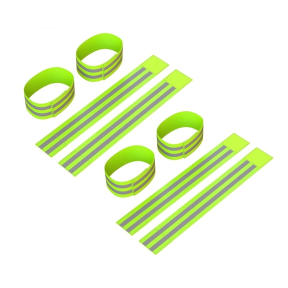 8Pcs Running Reflective Arm Bands Night Warning Wristband Arm Strap Reflective Wristband Reflectors