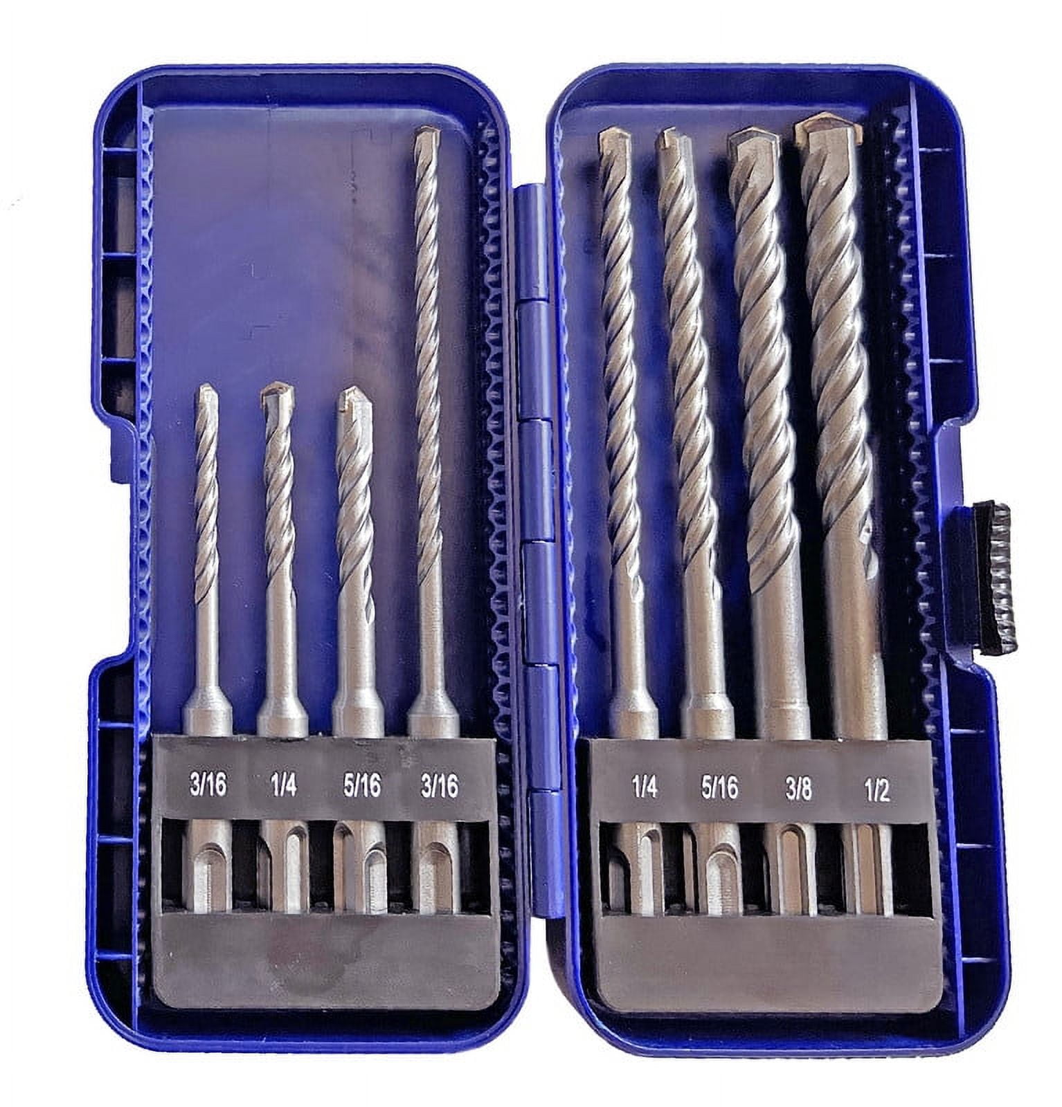 8Pcs SDS Plus Rotary Hammer Drill Bit Set Carbide Tips Drill for