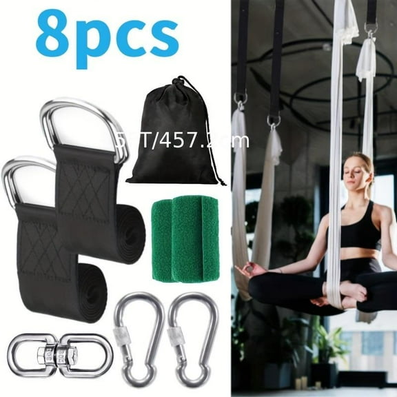 8Pcs Safe Tree Swing Hanging Straps Kit, 3FT/10FT/15FT/20FT Heavy Duty Holds 5500LBS Extra Long Adjustable Tree Swing Straps Easy & Fast Way to Hang Any Swing or Hammock(15 FT)