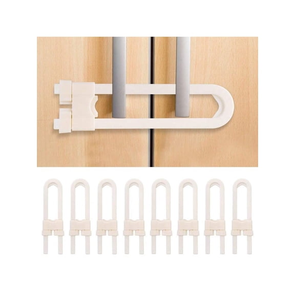 8Pcs Safety Drawer Latches, Multi-Purpose Cabinet Lock for Fridge & Cupboards, Anti-Pinch Hand Protective Locking Buckle