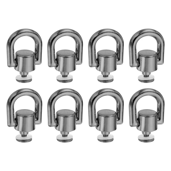8Pcs Screw Round Head Rivet, 8mm Pull Ring Rivet Fasteners, Screw Rivet Studs for DIY Leather Craft Belts Purse Handbags (Metallic Black)