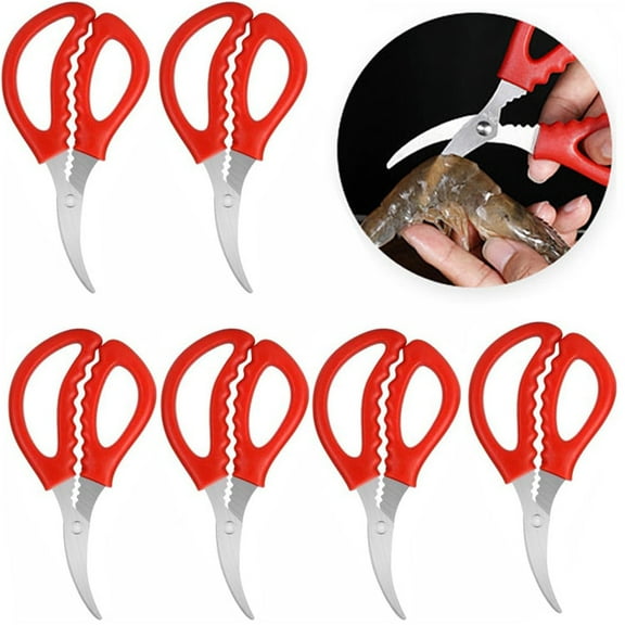 8Pcs Seafood Scissors,Bexikou Crab Shrimp Lobster Scissors, Stainless Steel Seafood Shears,Multifunctional Crab Leg Crackers and Tools Safe for Kitchen Seafood Fish