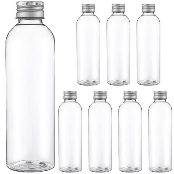 8Pcs Sealing Juice Bottles Empty Drinking Bottles Transparent Juice Bottles Clear Bottles