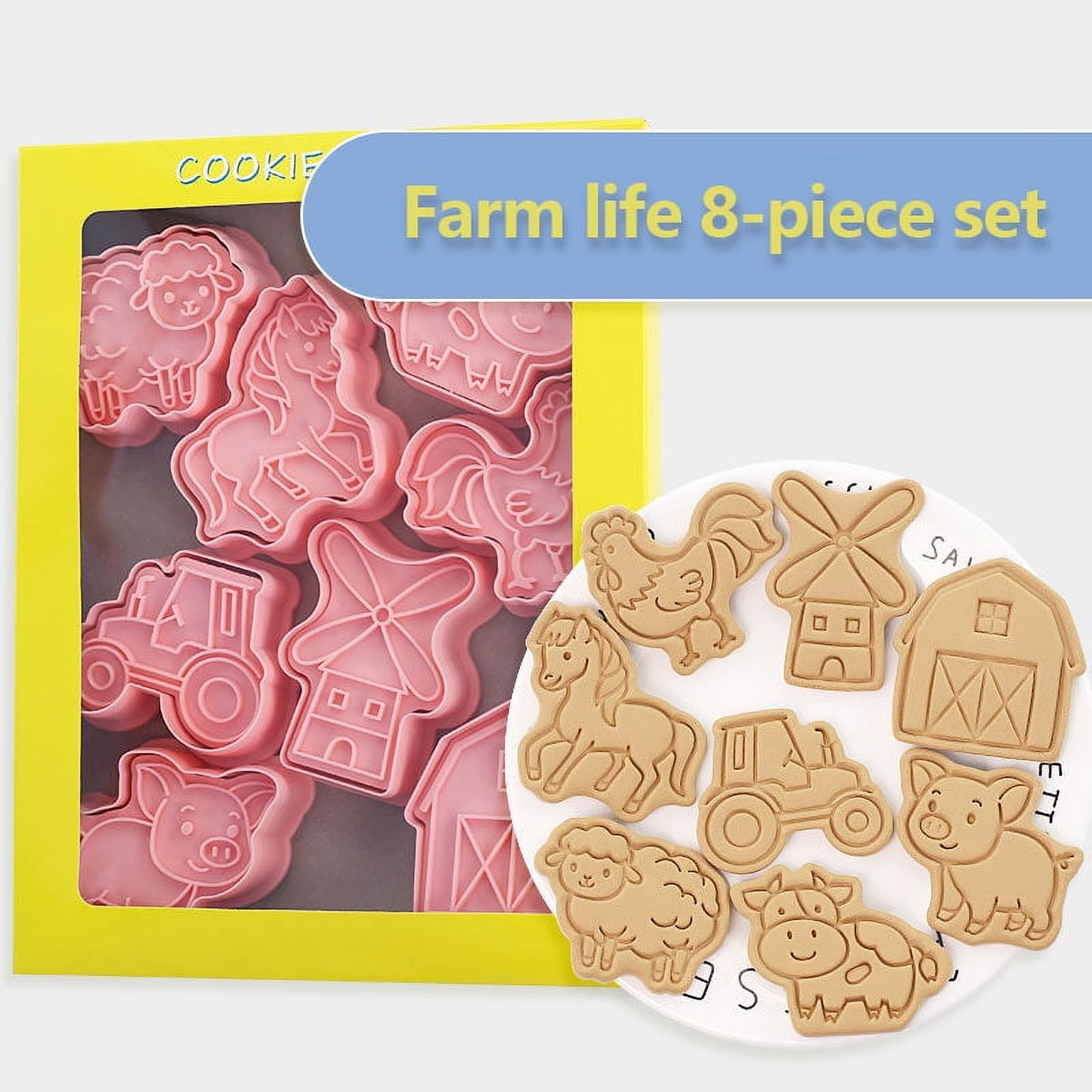 8Pcs/Set Cartoon Farm Animal Cookie Cutters Farm Party Cake Decorating