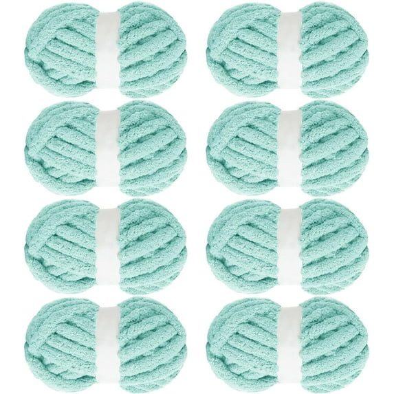 8Pcs/Set Chunky Yarn for Crocheting, Fluffy Jumbo Chenille Yarn, Soft Plush Yarn Bulky, Giant Thick Fuzzy Yarn for Hand Knitting or Arm Knitting (31.7 yds,8 oz Each Skein)