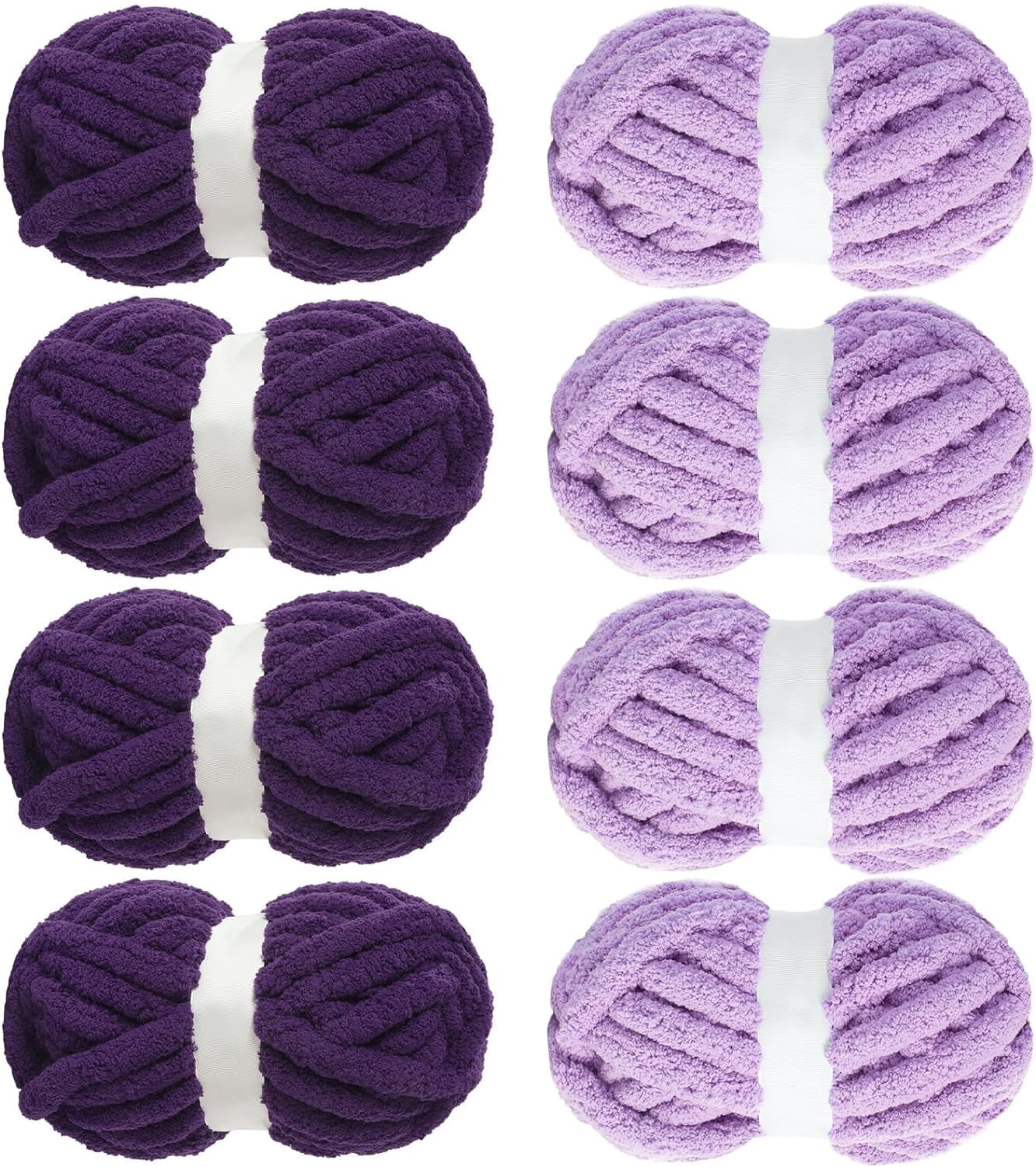 Pssopp Chunky Yarn For Crocheting – Super Soft, 7-8mm Thick, 12 Colors, Comes With Crochet Hook, Perfect For Blankets & Scarves