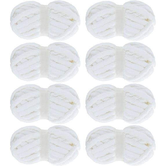 8Pcs/Set Chunky Yarn for Crocheting, Fluffy Jumbo Chenille Yarn, Soft Plush Yarn Bulky, Giant Thick Fuzzy Yarn for Hand Knitting or Arm Knitting (31.7 yds,8 oz Each Skein)