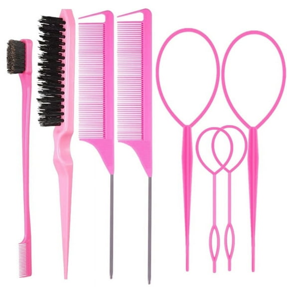 8Pcs/Set French Braiding Tool Loop Make Hairstyles Elastic Hair Bands Remover Cutter Rat Tail Comb Hair Styling Tools