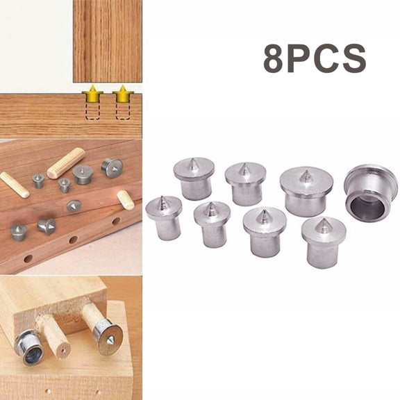 8Pcs/Set Hollow Dowel Log Pin Locator Woodworking Tool Kit 6/8/10/12Mm